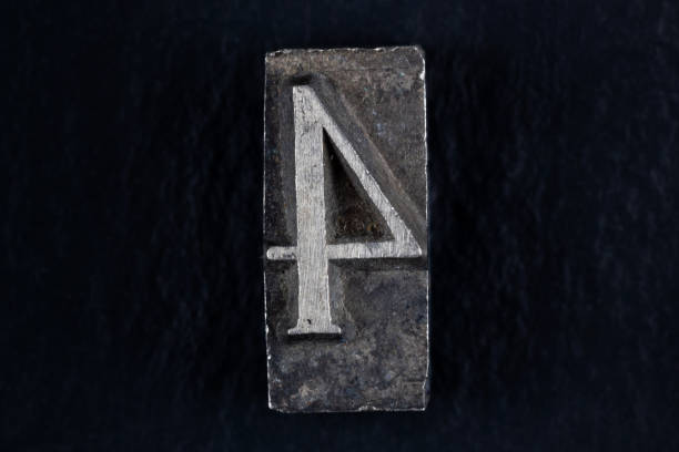 istock Antique vintage movable type alphabet number 4. 1997077535