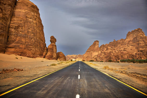 istock Empty highway through Al-Ula desert area, Saudi Arabia 1997082944
