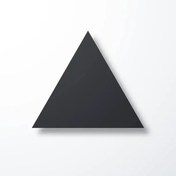 Vector illustration of Triangle. Icon with shadow on white background