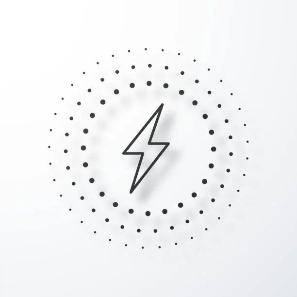 Vector illustration of Wireless charging. Line icon with shadow on white background