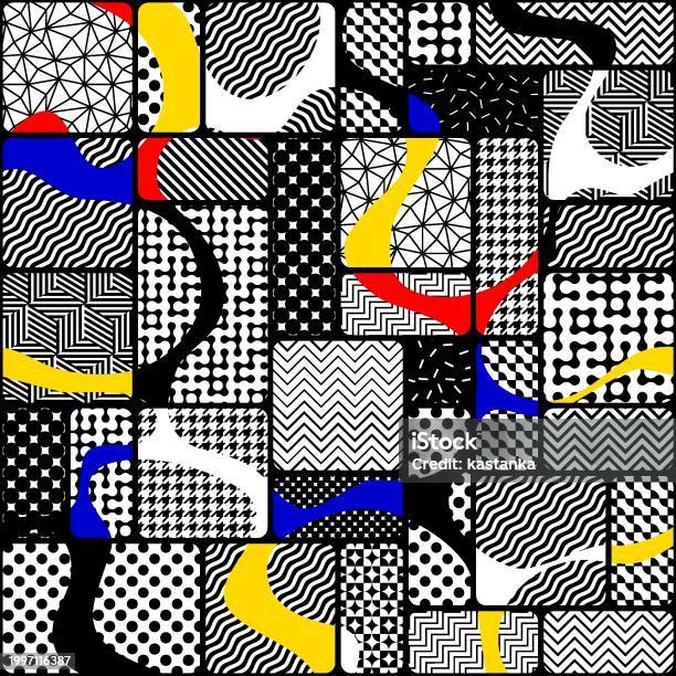 Seamless Vector Image Abstract Geometric Pop Art Style Pattern Mondrian ...