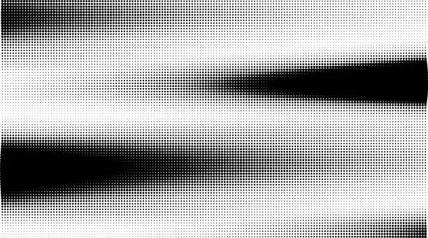 Vector illustration of Monochrome gradient halftone dots background. Vector illustration. Big wave