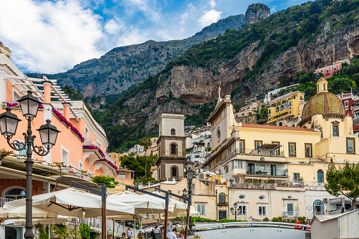 The city of Positano, on the Amalfi coast, Italy