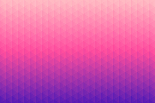 Modern and trendy abstract geometric background. Beautiful mosaic with triangular patterns and a color gradient. This illustration can be used for your design, with space for your text (colors used: Orange, Pink, Purple). Vector Illustration (EPS10, well layered and grouped), wide format (3:2). Easy to edit, manipulate, resize or colorize.