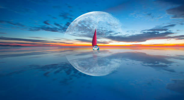 Moon:  https://science.nasa.gov/moon/Lone yacht with Super Full Moon \