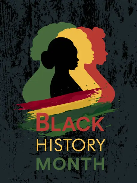 Vector illustration of Black History Month. African American History. Celebrated annual. In October in Great Britain. In February in United States and Canada.