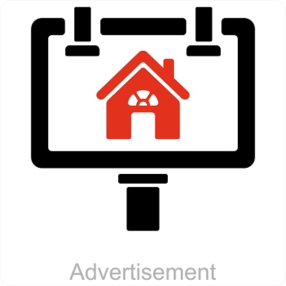 This is beautiful handcrafted pixel perfect Red and Black Filled Real Estate icon