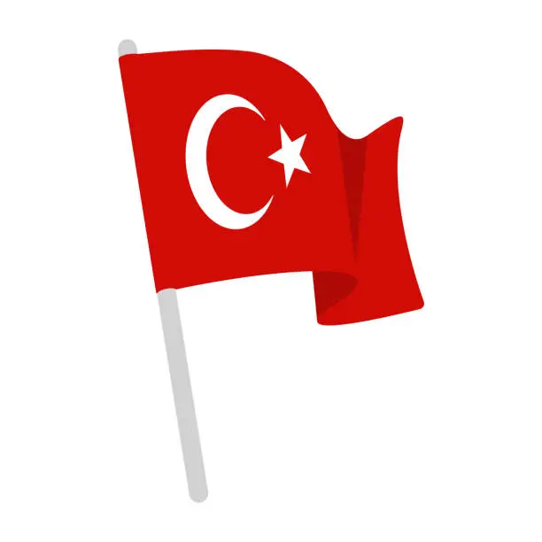 Vector illustration of Turkey Flag, Türk bayra, National flag of Turkey