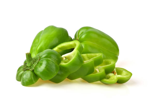 istock Green Bell Peppers isolated on white background 1997153080