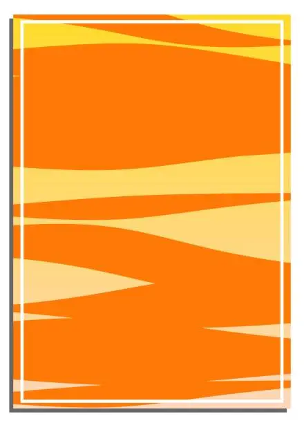 Vector illustration of Vertical orange Gradient abstract background with flakes of fog, cover, title page of presentation, report, album in A4 format. Template layout for design of printed products. Vector banner