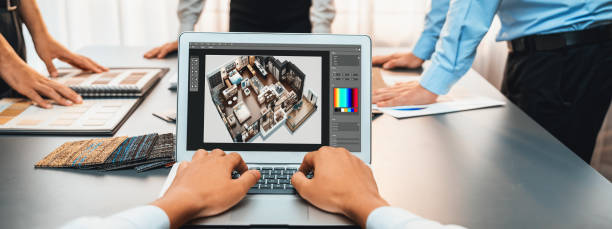 istock Group of interior architect at table choosing material selection. Insight 1997208856