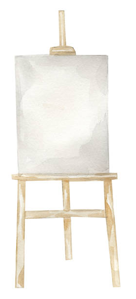 istock Watercolor easel illustration, artist supply, hobby clipart 1997317366
