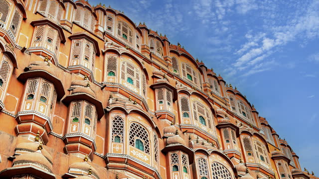 Hawa Mahal time lapse on a sunny day.