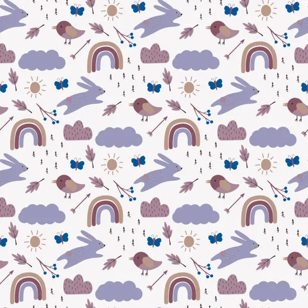 Vector illustration of cute children pattern