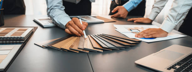 istock Group of interior designer team in meeting and discussing. Insight 1997404503