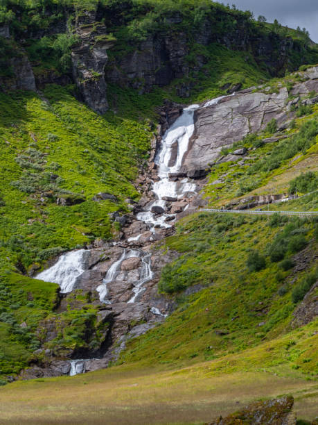 Impressive Sendefossen waterfall in the Myrkdalen, Hordaland, Norway.