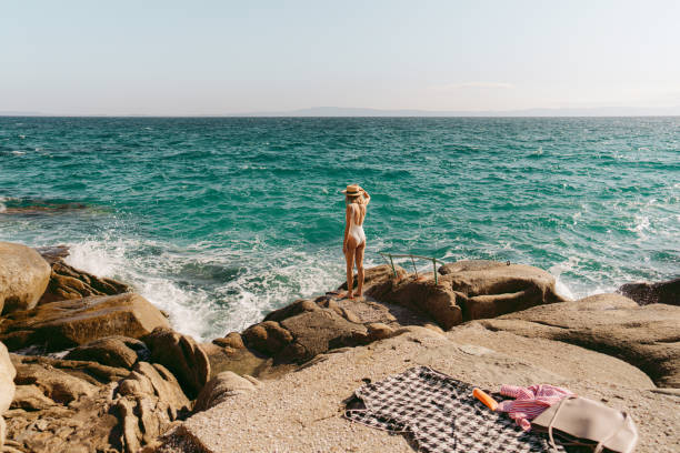 Solo traveler by the sea