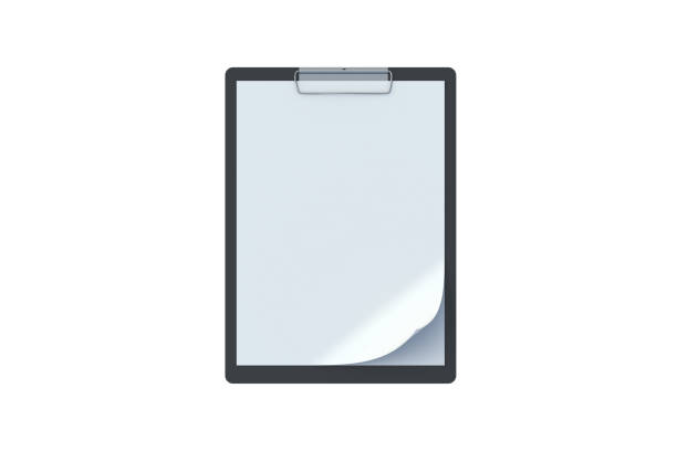 istock Clipboard with curved page isolated on white background. Top view. 3d render 1997445764