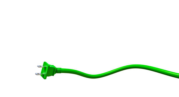 istock American green insulated cable and plug on a white background. 1997461094