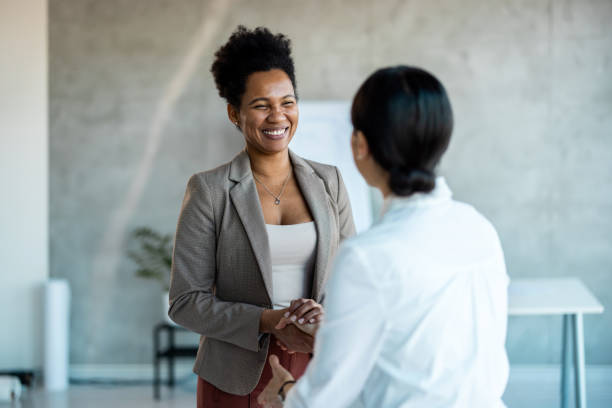 istock Networking, hiring and professional negotiation of onboarding collaboration and congratulations of project 1997461611