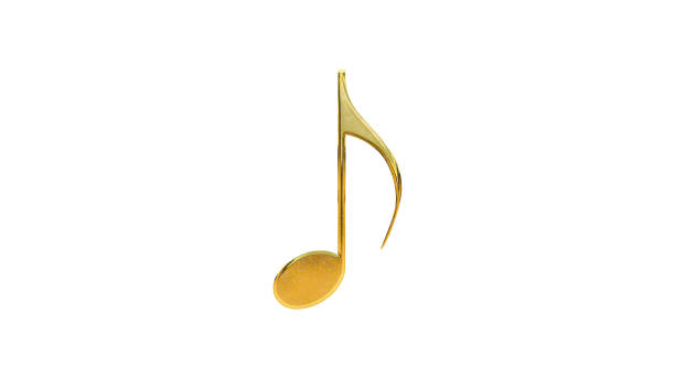istock Music note gold golden isolated icon white background effect 3d illustration 1997478333