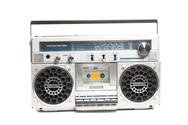 istock Silver retro ghetto radio boom box cassette recorder from 80s 1997489073