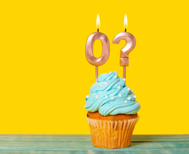 istock Birthday Cupcake With Candle Number 0 And Question Mark 1997495007