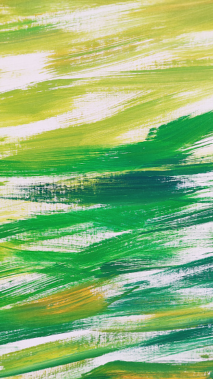 pictorial polychrome background with material brushstrokes in green and other colors