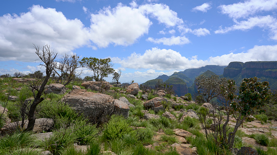 Three Rondawels, Blyde River Canyon, A sunny day with clouds