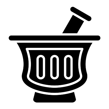 Mortar icon vector image. Can be used for Pharmacy.