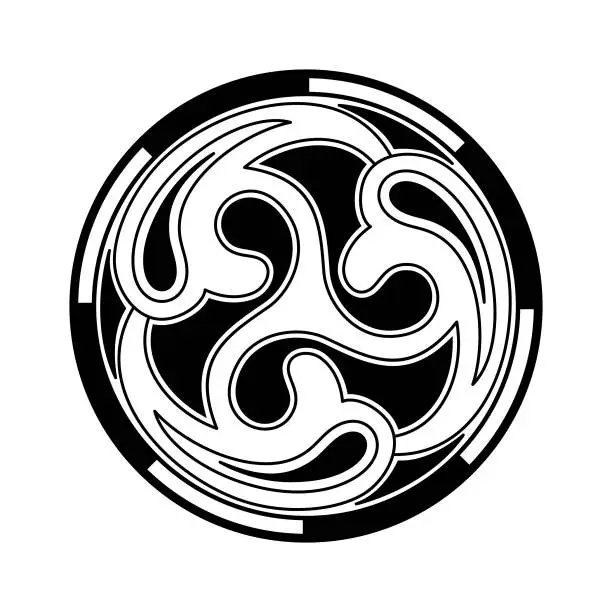 Vector illustration of Ancient Irish Celtic Shield Symbol