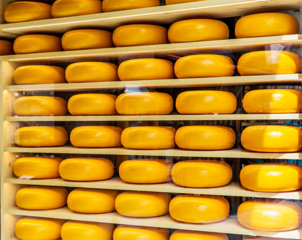 istock Cheeses on the shelves at a dairy farm 1997556248