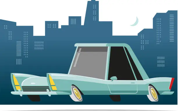 Vector illustration of CAR AND CITY