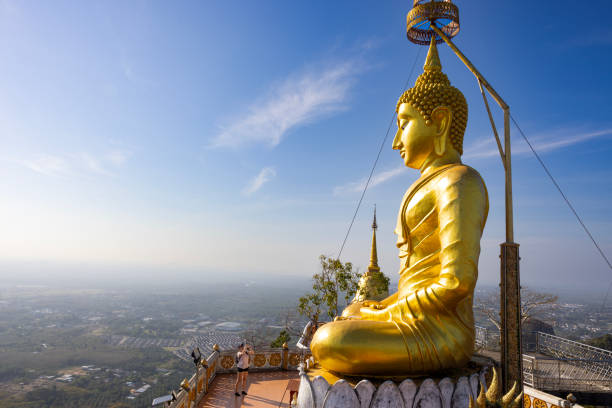 Krabi,Thailand-January 31,2024:big buddha statues at wat tham sua(tiger cave temple), krabi province
