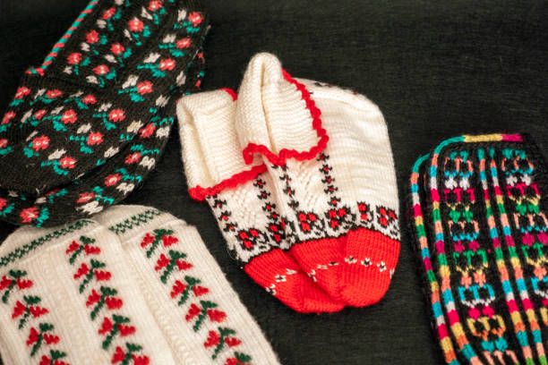 hand knitted socks, knitted socks from traditional Turkish handicrafts,