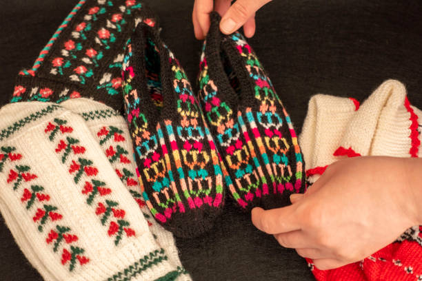 istock hand knitted socks, knitted socks from traditional Turkish handicrafts, 1997577560