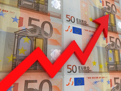 Euro money graph finance growth chart savings investment