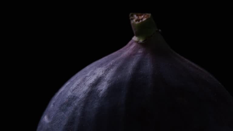 Close up a fig with a dark background.