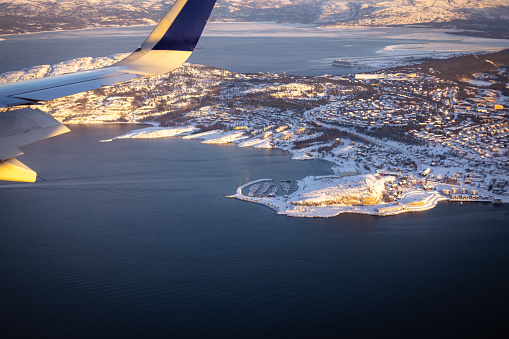 Alta city in winter. Arctic landscape - Norway.