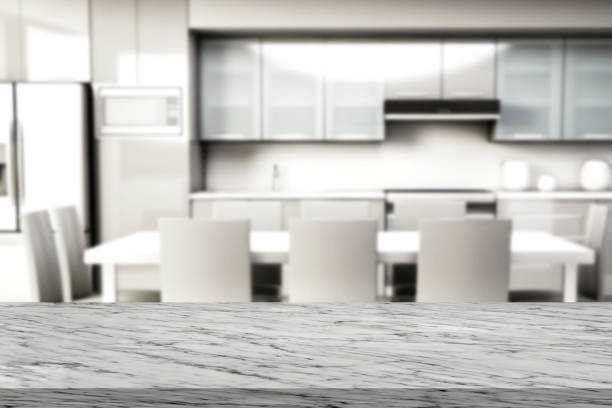 istock Kitchen marble board top shelf product presentation template 3D 1997651850
