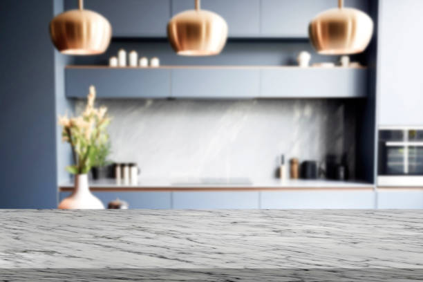 istock Kitchen marble board top shelf product presentation template 3D 1997652900