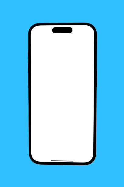 Studio shot of Smartphone with blank white screen for Infographic Global Business . Front View Display