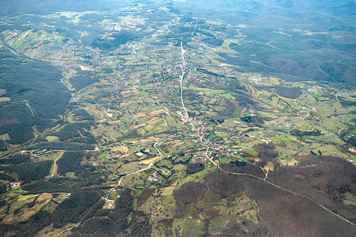 Aerial view of flying