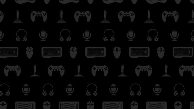 Moving Video Games Icons, Animated Black Background