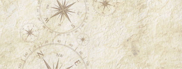 compass on paper background - compass drawing compass map cartography photos et images de collection