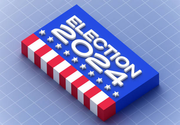 Election 2024 American presidential national election USA voting 3D concept.