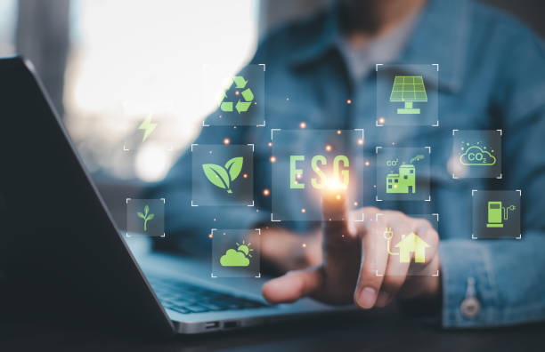 istock Man using computer and touching esg icon  for environmental,social and governance concept. 1997807269