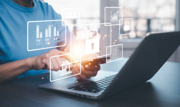 istock Cybersecurity privacy of data  concept Global network security protection  technology, log in with smartphone to an online bank account, data protection hacker 1997813699
