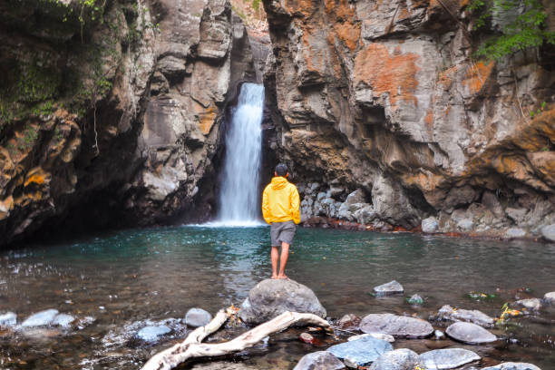 Portrait of a solo traveler man who really likes to discover the world. Solo Traveler concept