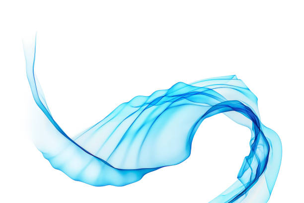 istock abstract blue waving ribbon, isolated on white 1997850033